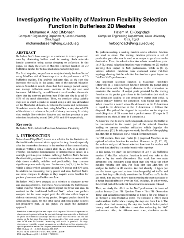 (PDF) Investigating the Viability of Maximum Flexibility Selection ...