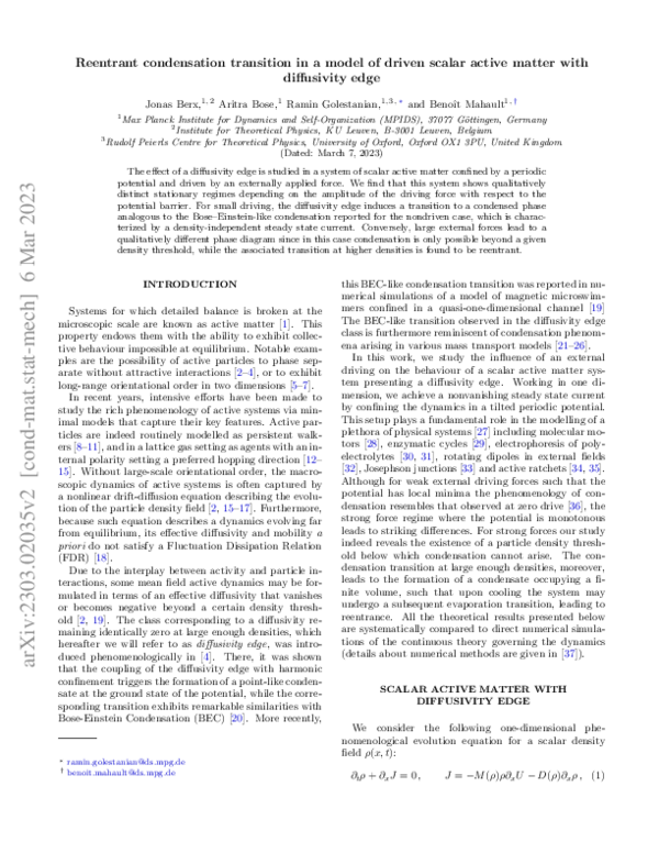 (PDF) Reentrant condensation transition in a model of driven scalar ...