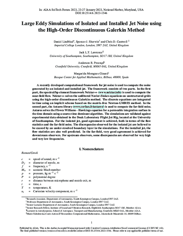 (PDF) Large Eddy Simulations of Isolated and Installed Jet Noise using ...