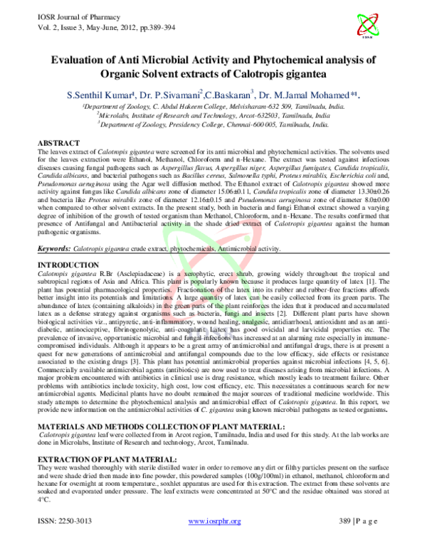 (PDF) Evaluation of Anti Microbial Activity and Phytochemical analysis ...