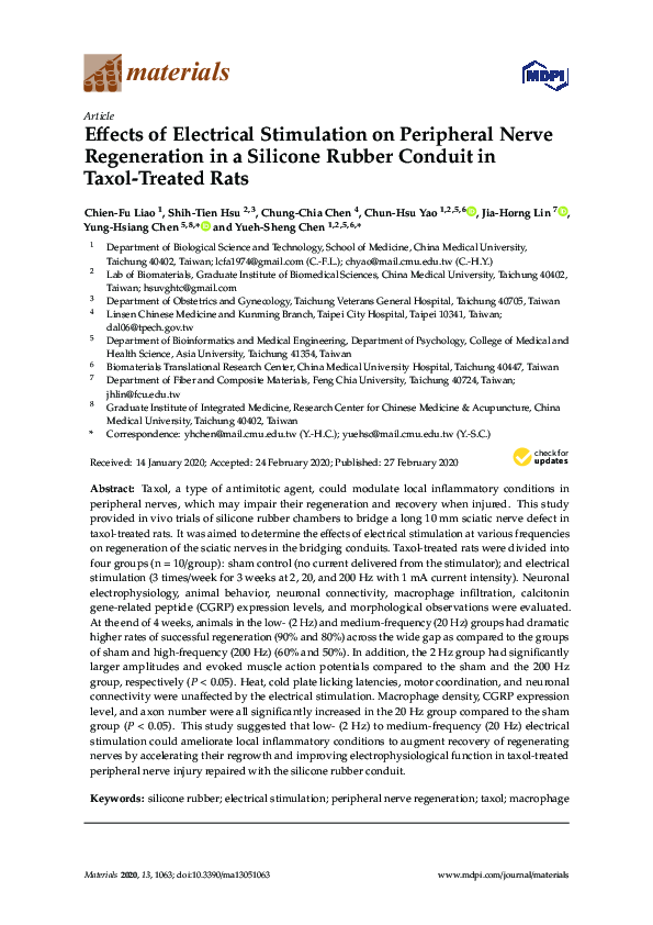 (PDF) Effects of Electrical Stimulation on Peripheral Nerve ...
