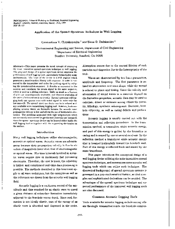 (PDF) Application of the spread-spectrum technique in well logging