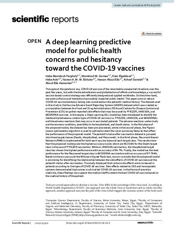 (PDF) A deep learning predictive model for public health concerns and ...