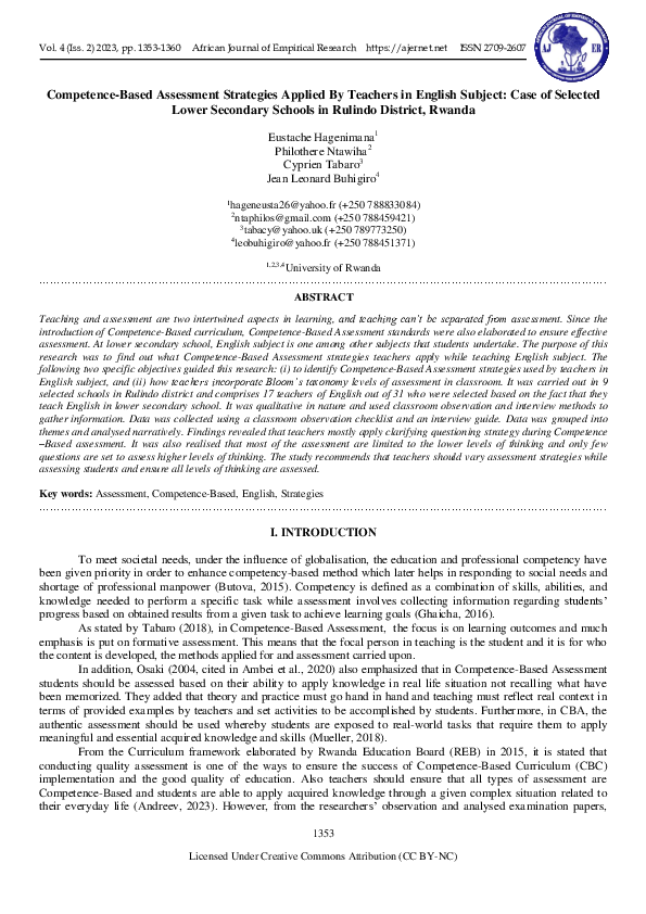 (PDF) Competence-Based Assessment Strategies Applied By Teachers in ...