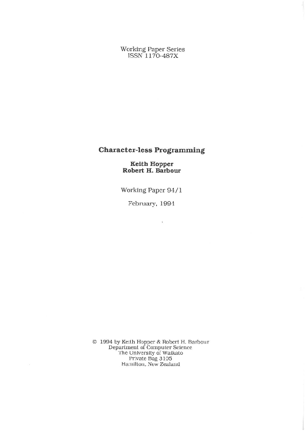 (PDF) Character-less programming