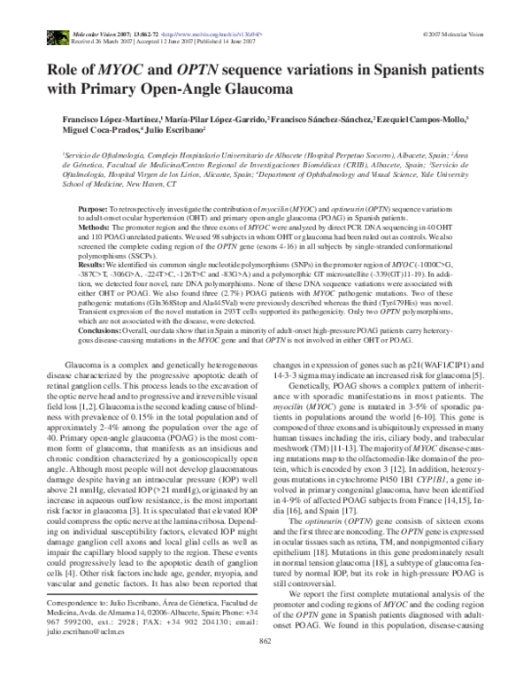 (PDF) Role of MYOC and OPTN sequence variations in Spanish patients ...