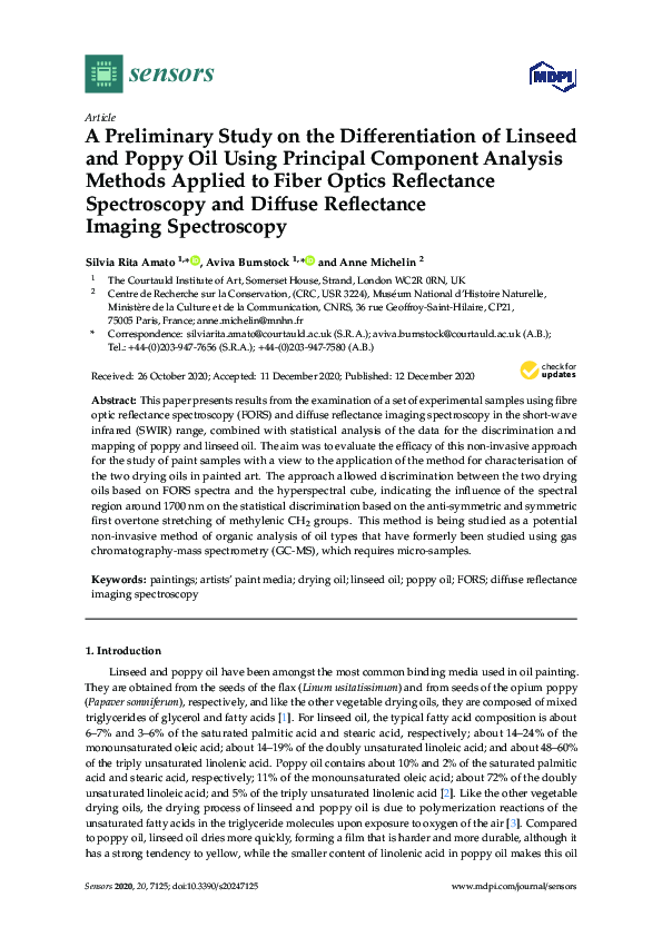 (PDF) A Preliminary Study on the Differentiation of Linseed and Poppy ...
