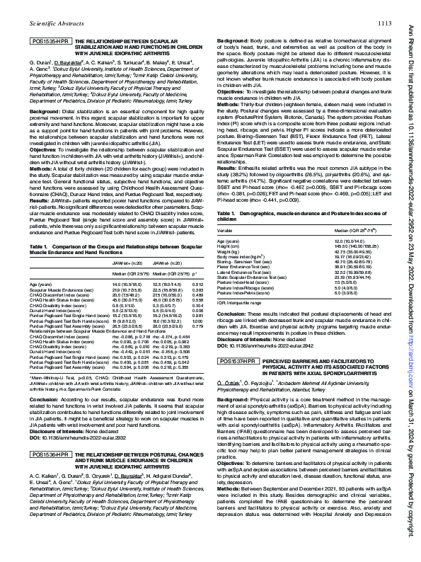 (PDF) POS1537-HPR PERCEIVED Barriers and Facilitators to Physical ...
