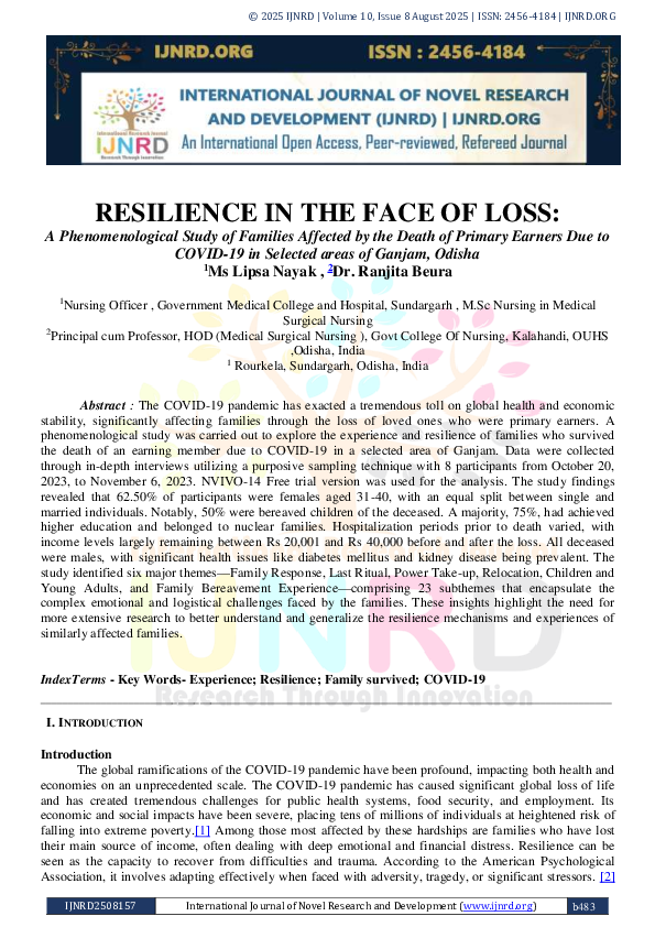 (PDF) RESILIENCE IN THE FACE OF LOSS