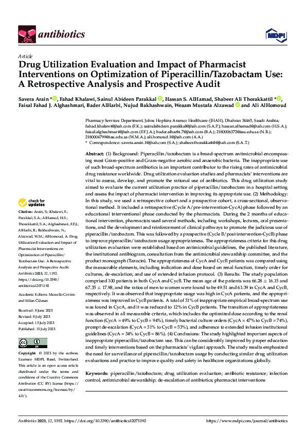 (PDF) Drug Utilization Evaluation and Impact of Pharmacist ...