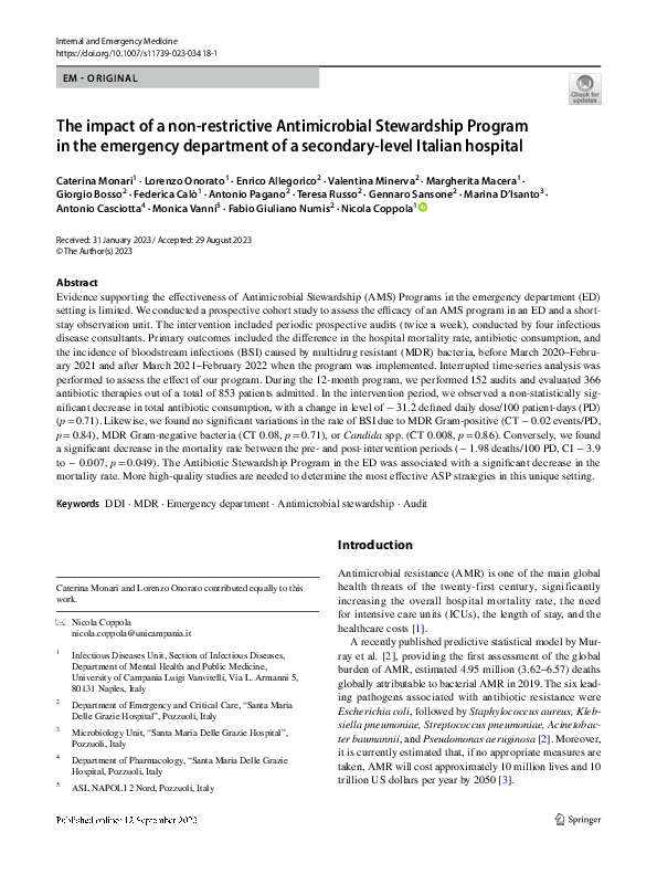 (PDF) The impact of a non-restrictive Antimicrobial Stewardship Program ...