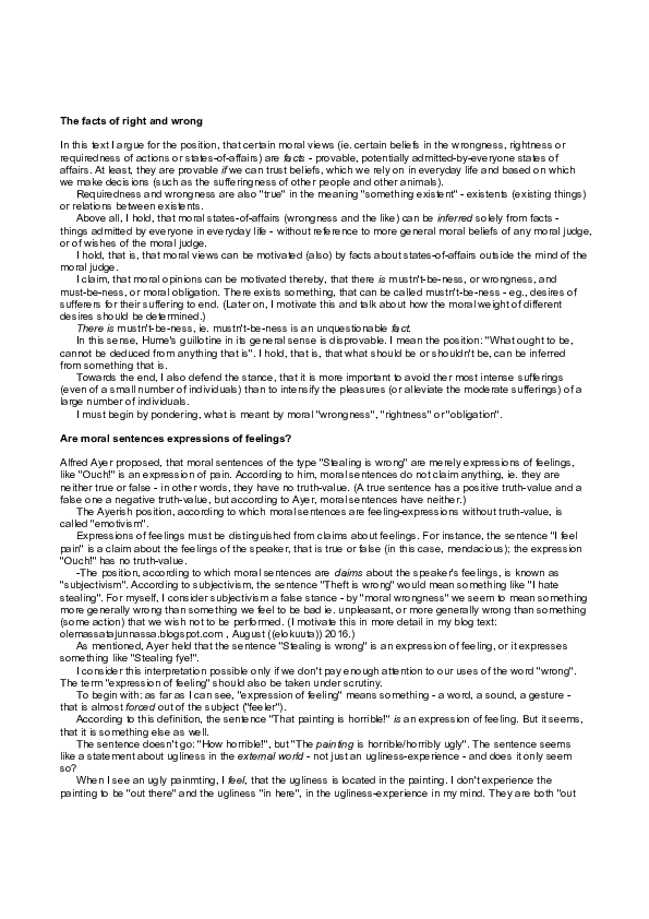(PDF) The facts of right and wrong
