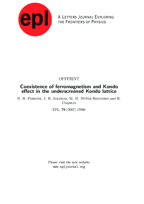 (PDF) Coexistence of ferromagnetism and Kondo effect in the ...
