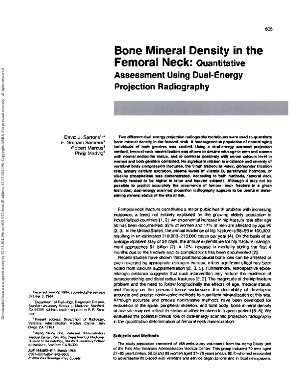 (PDF) Bone mineral density in the femoral neck: quantitative assessment ...