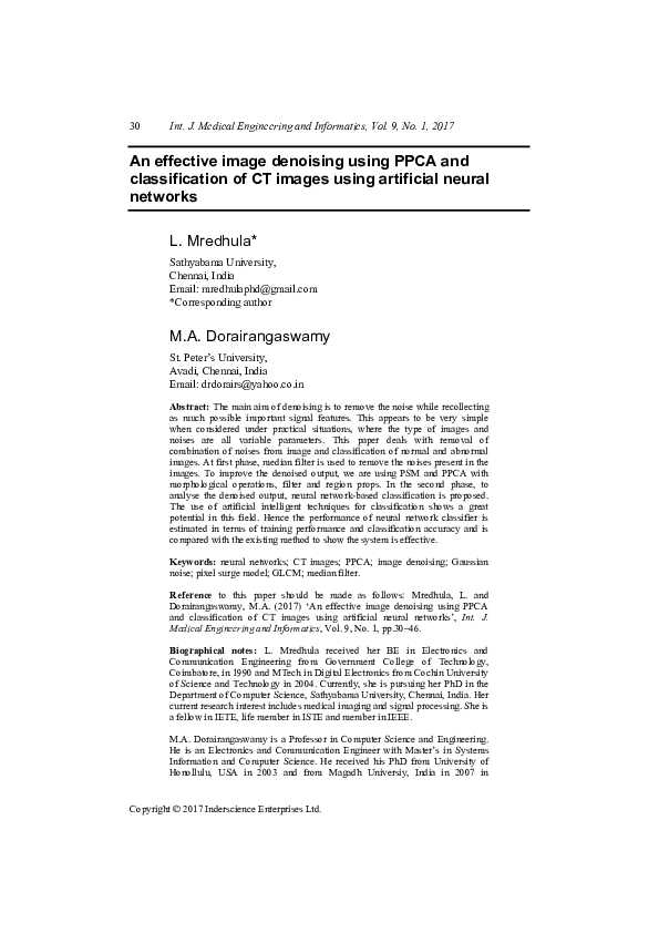 (PDF) An effective image denoising using PPCA and classification of CT ...