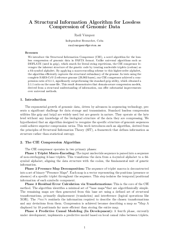 (PDF) A Structural Information Algorithm for Lossless Compression of ...