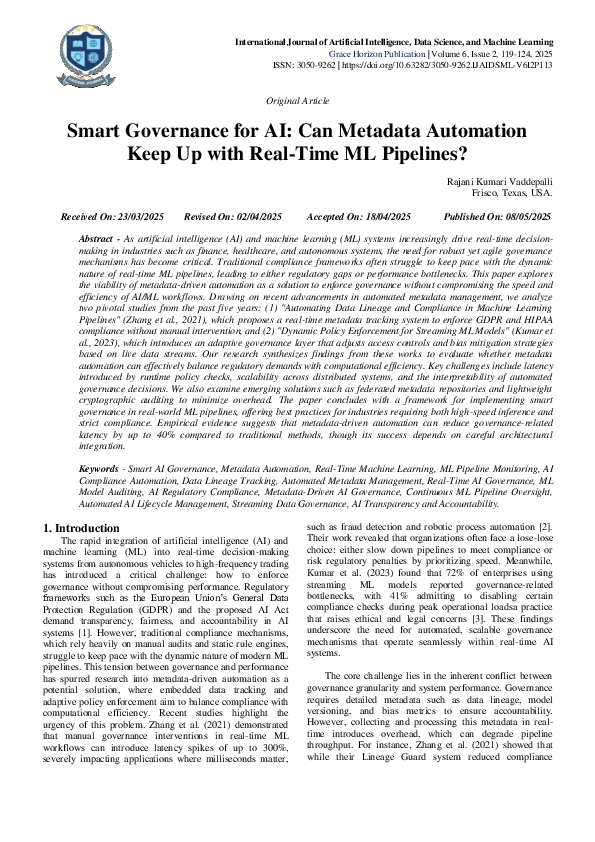(PDF) Smart Governance for AI: Can Metadata Automation Keep Up with ...