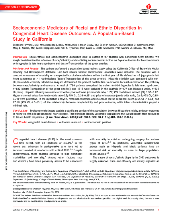 (PDF) Socioeconomic Mediators of Racial and Ethnic Disparities in ...