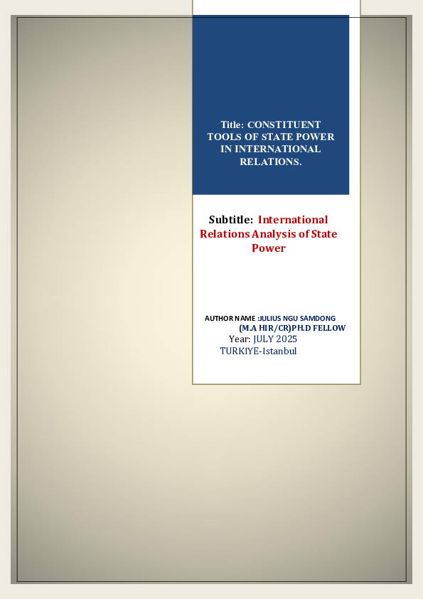 (PDF) CONSTITUENT TOOLS OF STATE POWER IN INTERNATIONAL RELATIONS ...