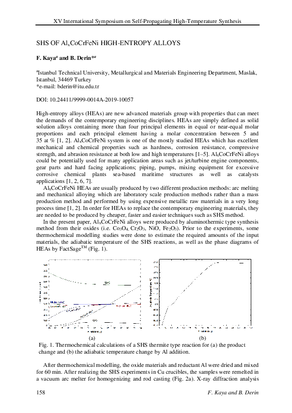 (PDF) SHS OF AlxCoCrFeNi HIGH-ENTROPY ALLOYS