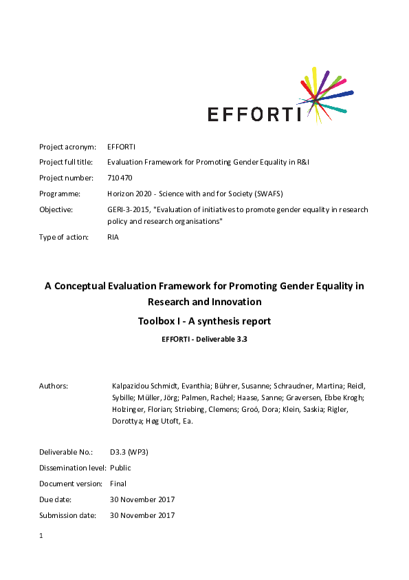 (PDF) A Conceptual Evaluation Framework for Promoting Gender Equality ...