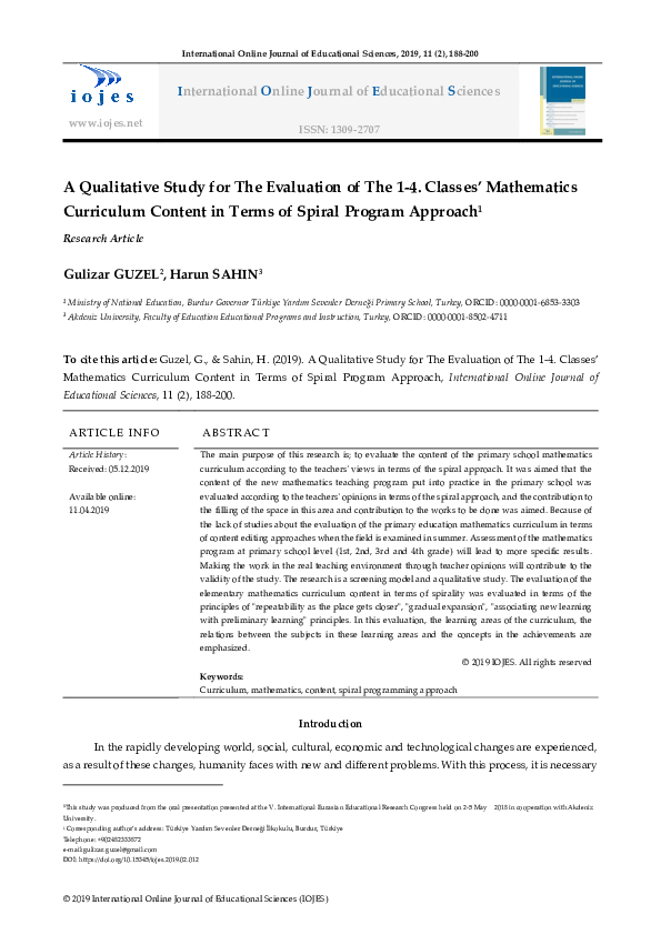 (PDF) A Qualitative Study for The Evaluation of The 1-4. Classes ...