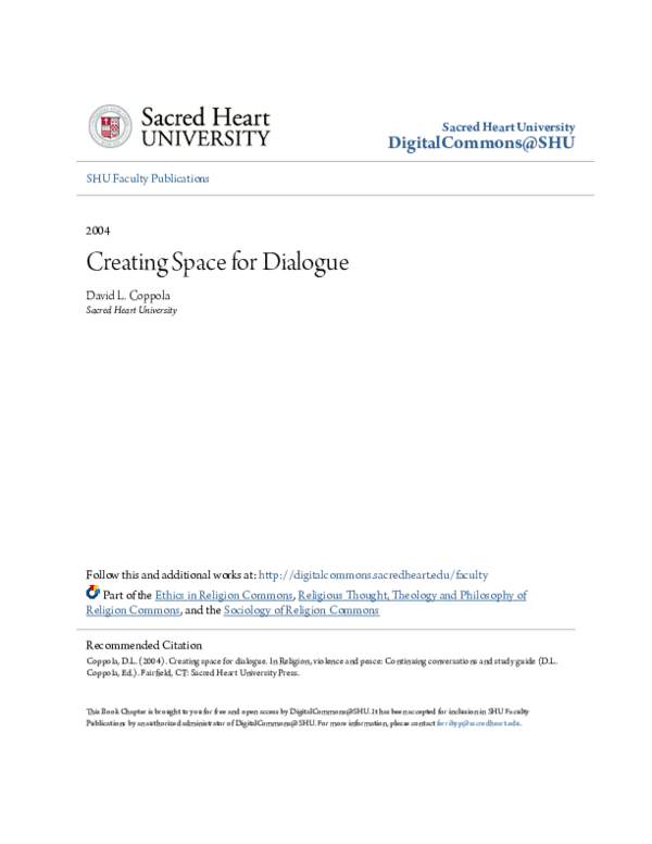 (PDF) Creating Space for Dialogue