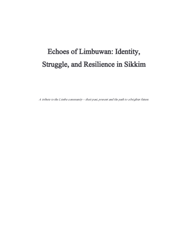 (PDF) Echoes of Limbuwan: Identity, Struggle, and Resilience in Sikkim