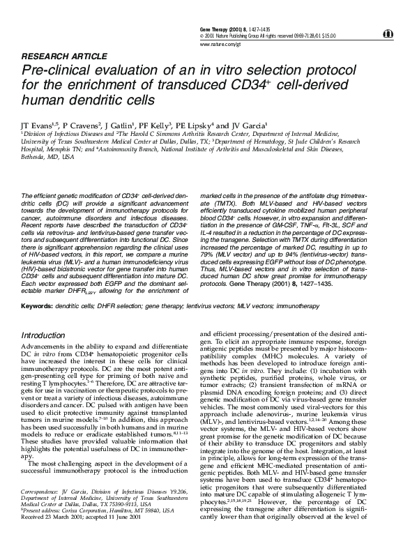 (PDF) Pre-clinical evaluation of an in vitro selection protocol for the ...