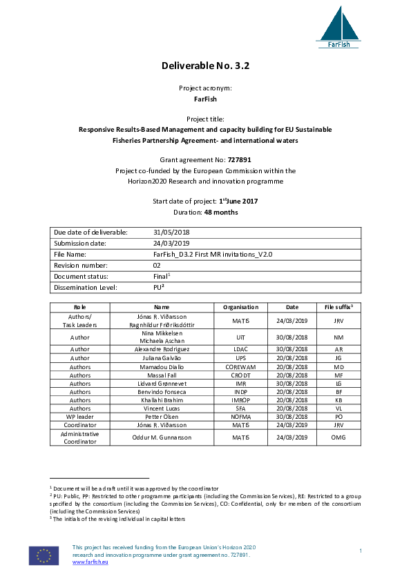 (PDF) First MR invitations submitted to case studies