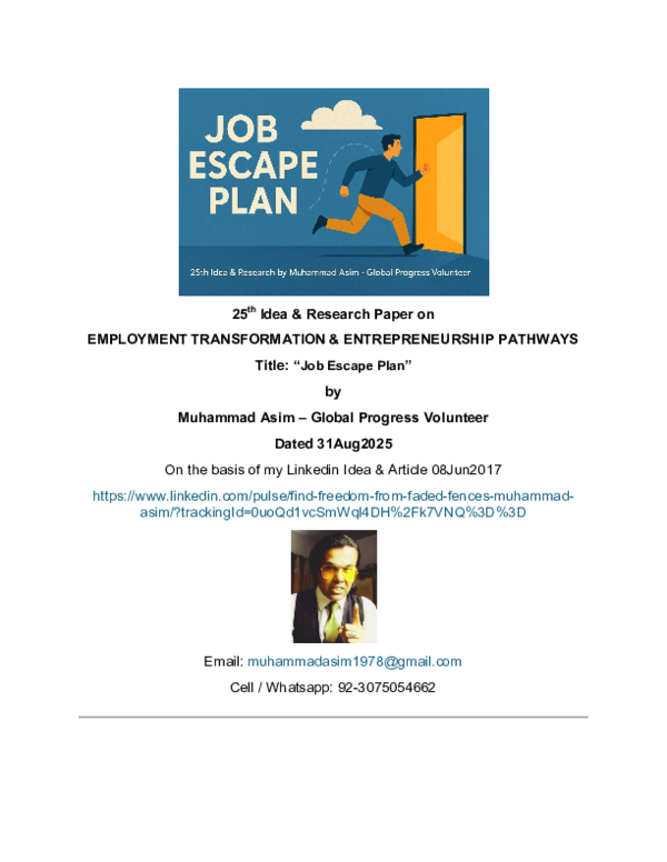 (PDF) 25th Idea & Research - Job Escape Plan