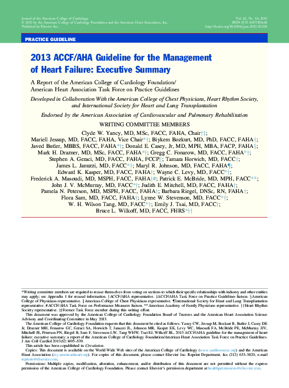(PDF) 2013 ACCF/AHA Guideline for the Management of Heart Failure ...