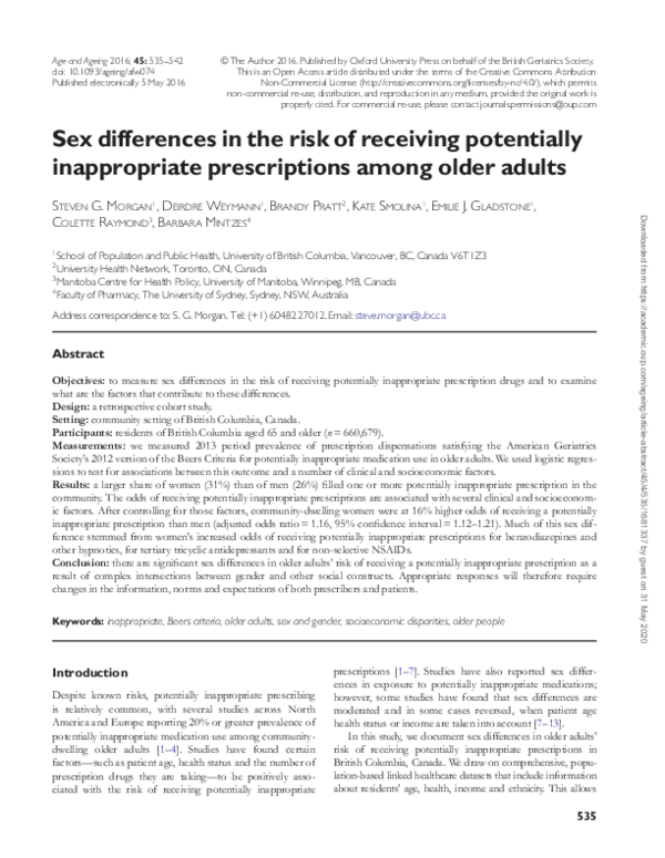 (PDF) Sex differences in the risk of receiving potentially ...
