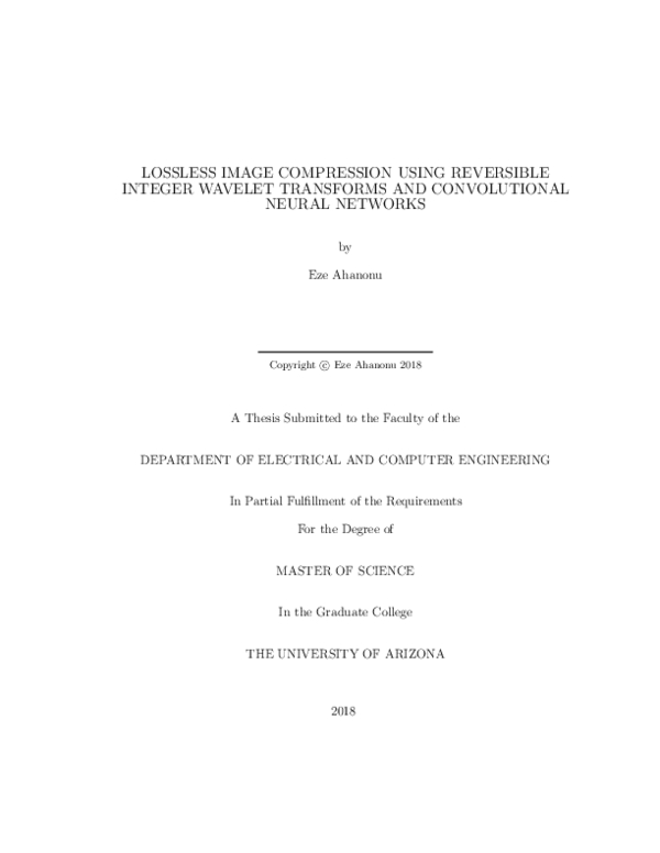 (PDF) Lossless Image Compression Using Reversible Integer Wavelet ...
