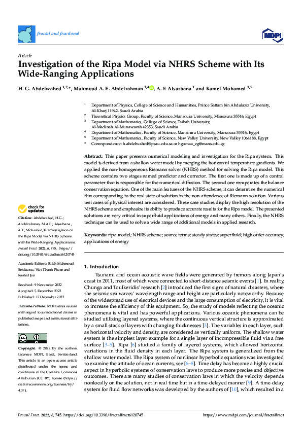 (PDF) Investigation of the Ripa Model via NHRS Scheme with Its Wide ...