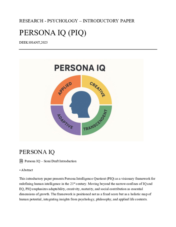 (PDF) PERSONA IQ (PIQ