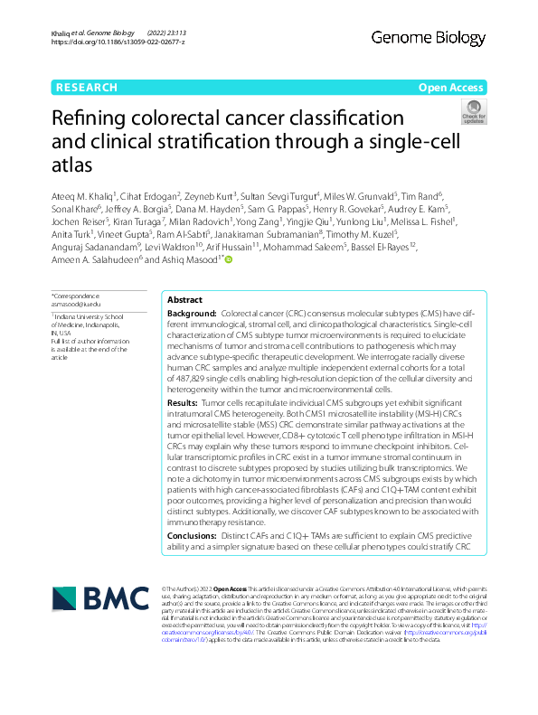 (PDF) Refining colorectal cancer classification and clinical ...