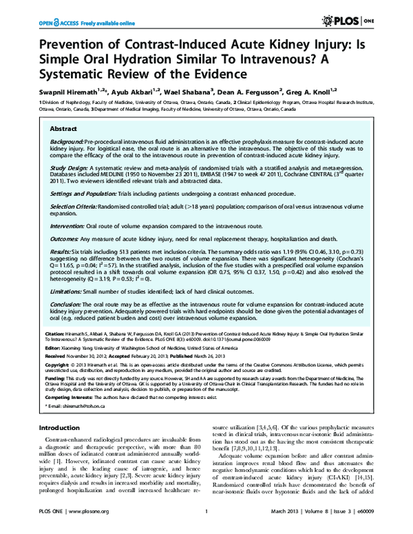 (PDF) Faculty of 1000 evaluation for Prevention of contrast-induced ...