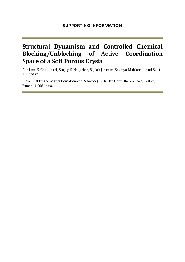 (PDF) Structural Dynamism and Controlled Chemical Blocking/Unblocking ...