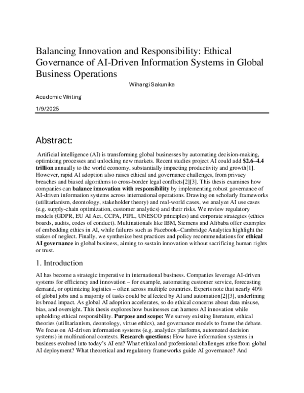 (PDF) Balancing Innovation and Responsibility: Ethical Governance of AI ...