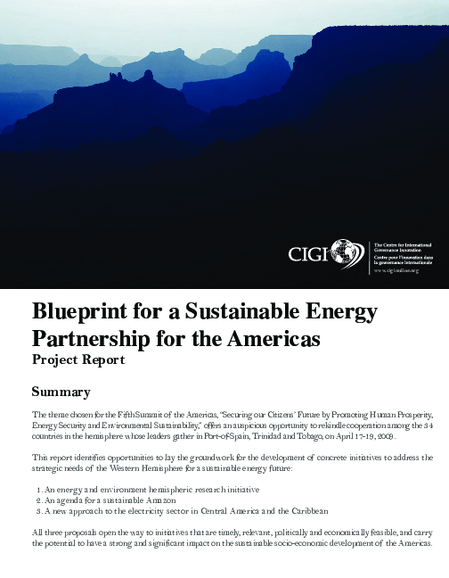 (PDF) Blueprint for a Sustainable Energy Partnership for the Americas