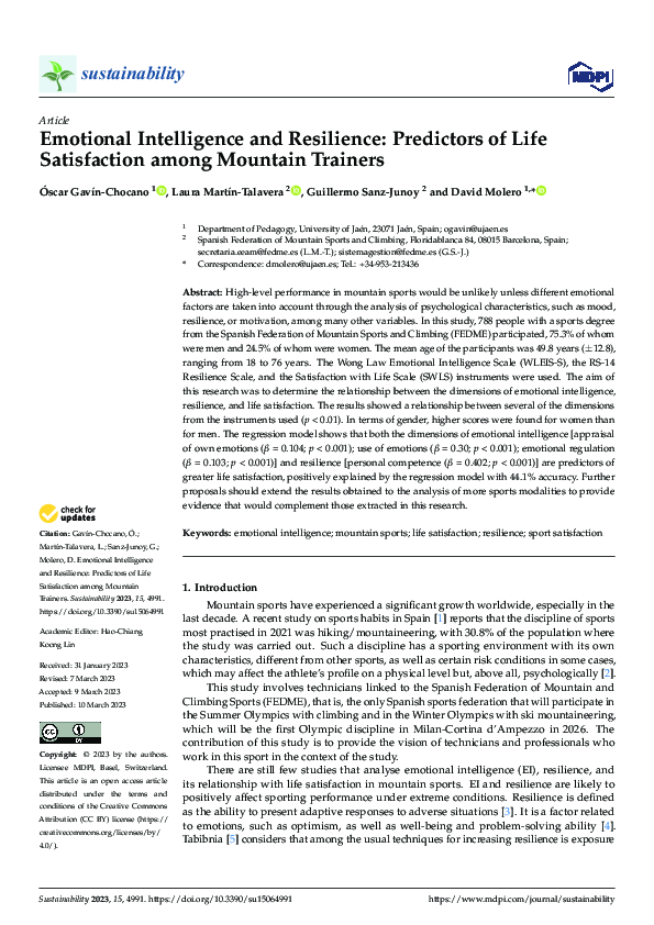(PDF) Emotional Intelligence and Resilience: Predictors of Life ...