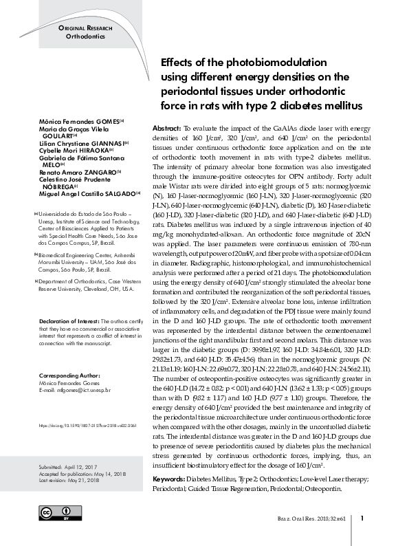 (PDF) Effects of the photobiomodulation using different energy ...