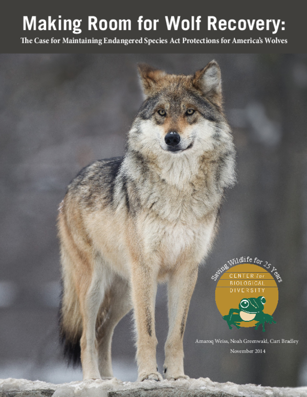 (PDF) Making Room for Wolf Recovery: The Case for Maintaining ...