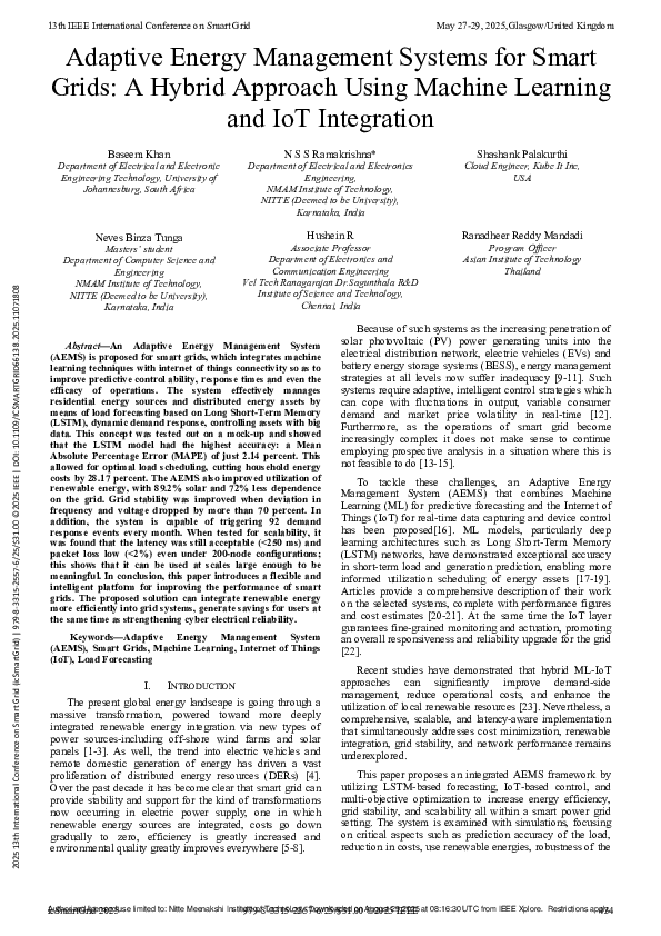 (PDF) Adaptive Energy Management Systems for Smart Grids: A Hybrid ...
