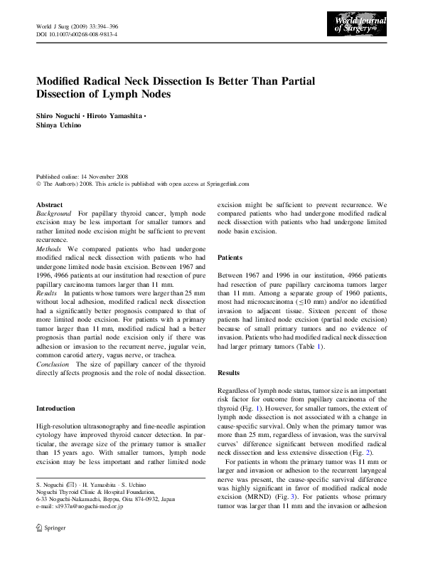 (PDF) Modified radical neck dissection is better than partial ...