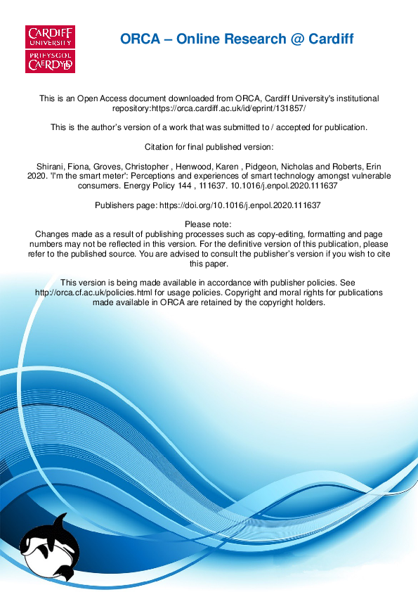 (PDF) ‘I'm the smart meter’: Perceptions of smart technology amongst ...