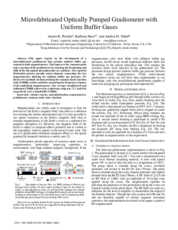 (PDF) Microfabricated Optically Pumped Gradiometer with Uniform Buffer ...