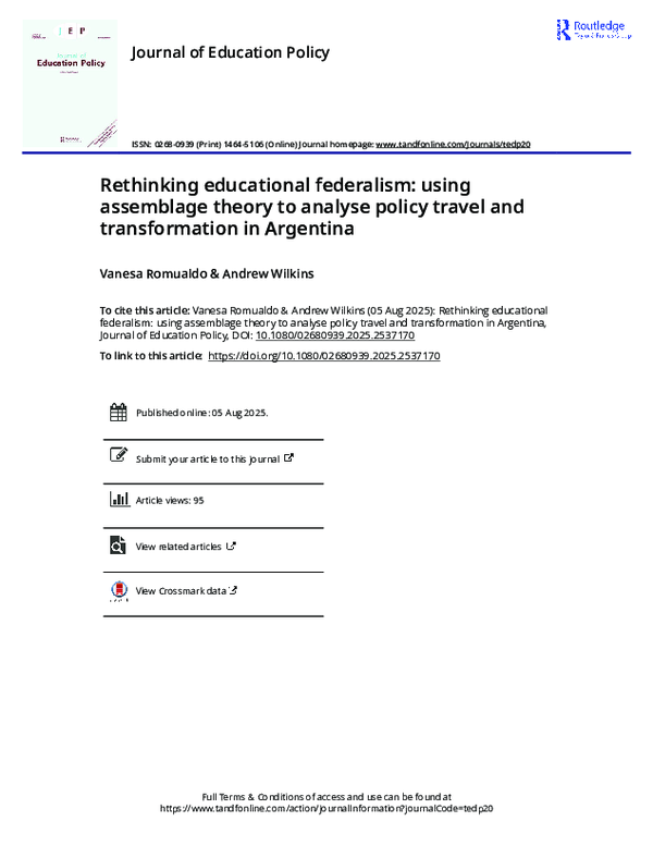 (PDF) Rethinking educational federalism: Using assemblage theory to ...