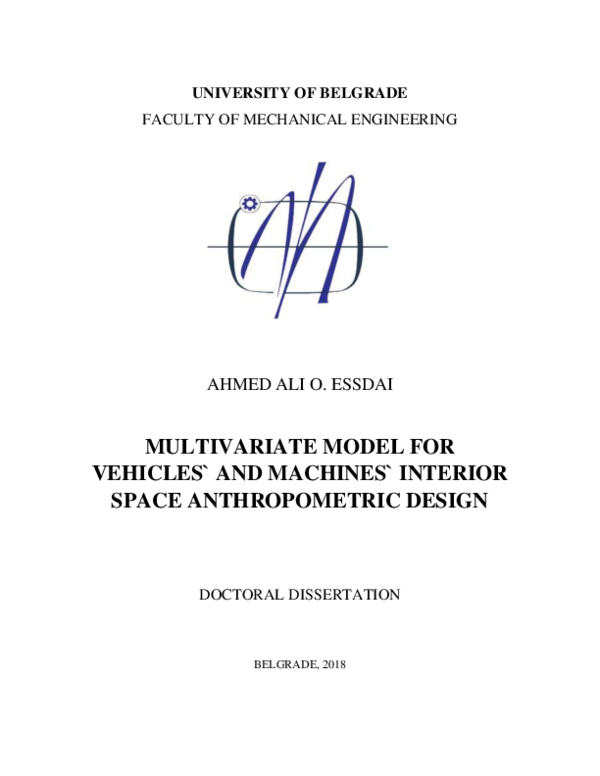 (PDF) Multivariate model for vehicles' and machines' interior space ...